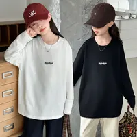 女童秋新款字母打底衫纯棉高品质基础百搭款中大童时髦潮流女童装