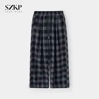 SZKP女童秋装新款时尚格纹长裤中大童儿童休闲直筒裤JMKQ552424