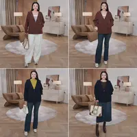 MsShe大码女装2025秋装慵懒加厚保暖连帽毛衣外套J~M2509081