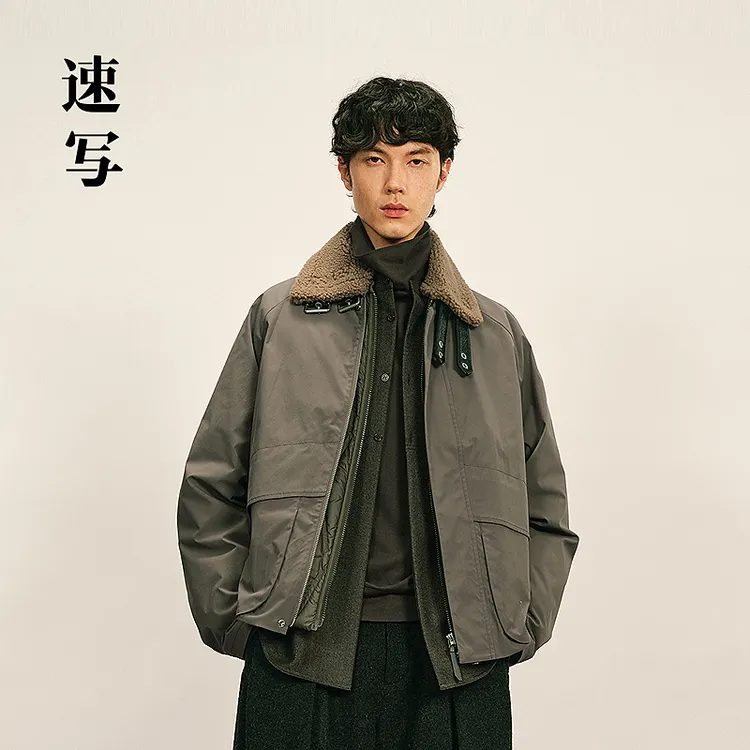 【商场同款】速写男装2025冬新品短款翻领羽绒服H型宽松9P0C22930