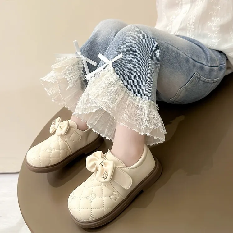 女童牛仔裤秋季儿童裤子2025新款女孩春秋款喇叭裤宝宝洋气休闲裤