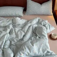 【小苍兰四件套】四季柔软ins风针织双层纱四件套简约法式床品 