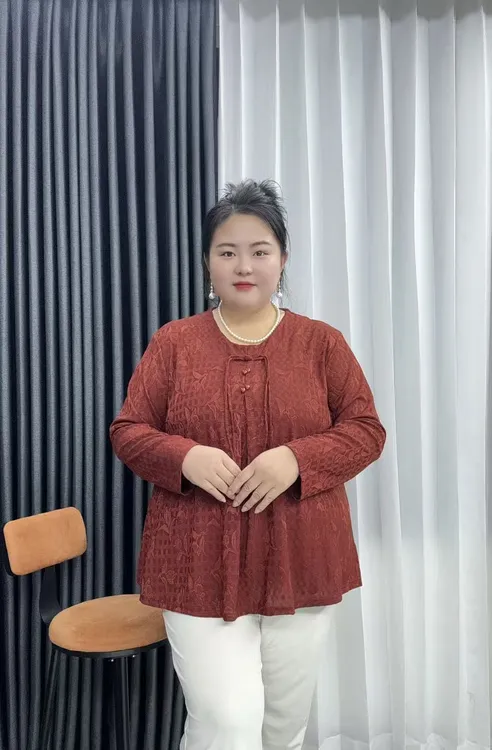 120-251斤特大码春秋流苏衫休闲风中老年女装纯色胖妈妈减龄上衣
