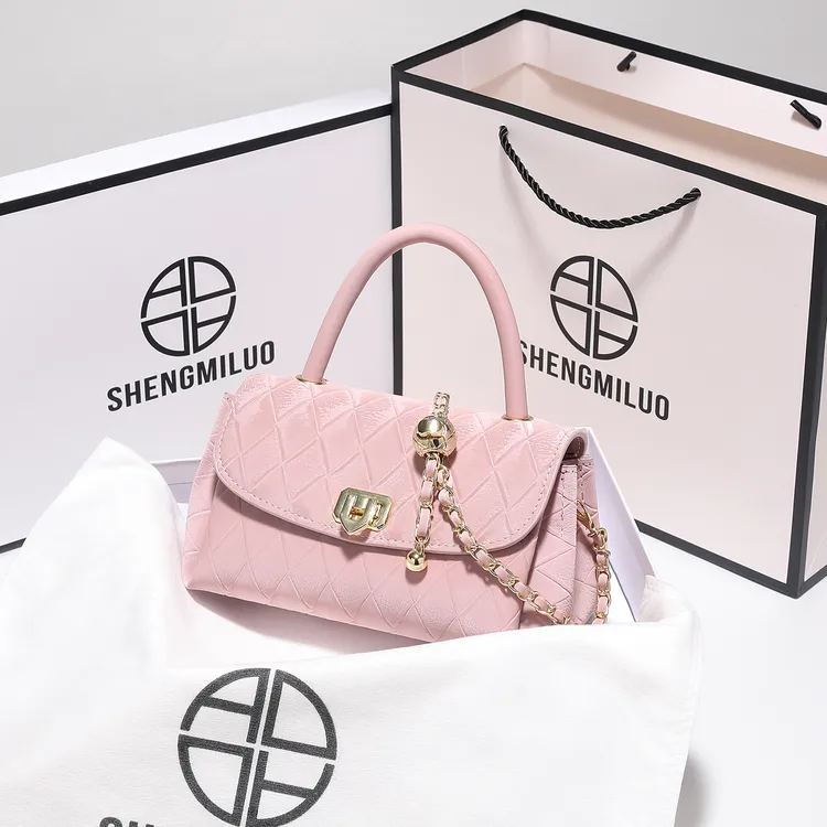 SHENGMILUO/圣米洛轻奢送女友粉色链条包包女新款高级感斜挎包