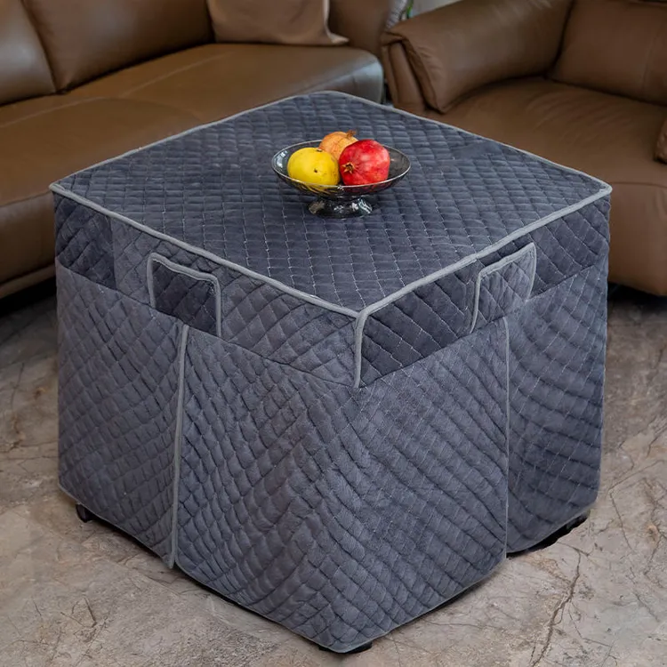 烤火罩加厚加绒烤火炉罩套正方形电炉罩套桌罩方桌取暖桌罩不起球