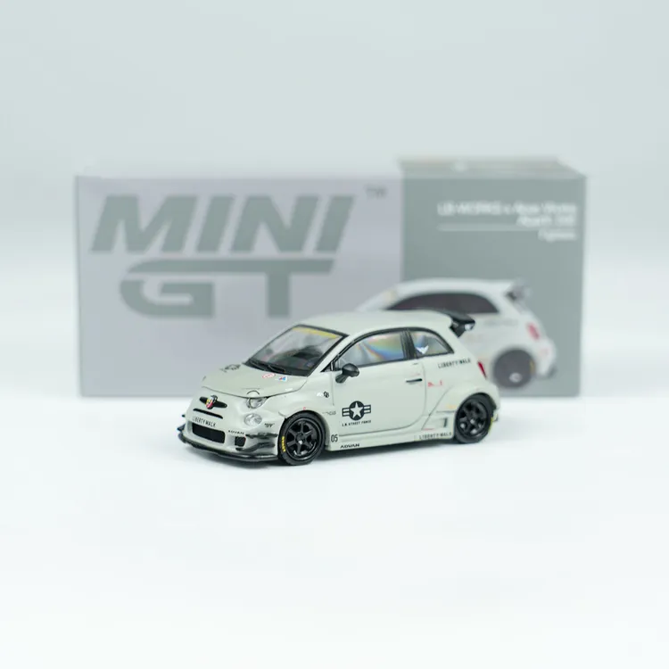 MINIGT车模 1:64合金1064号 Abarth 595LBWK 灰色小比例汽车模型