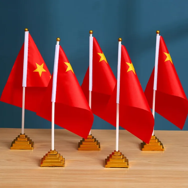 国庆节桌摆小红旗国旗办公室台桌旗店铺柜台十一主题氛围场景布置