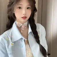 小个子短款翻领外套女春秋季2025年新款韩系百搭刺绣休闲工装夹克