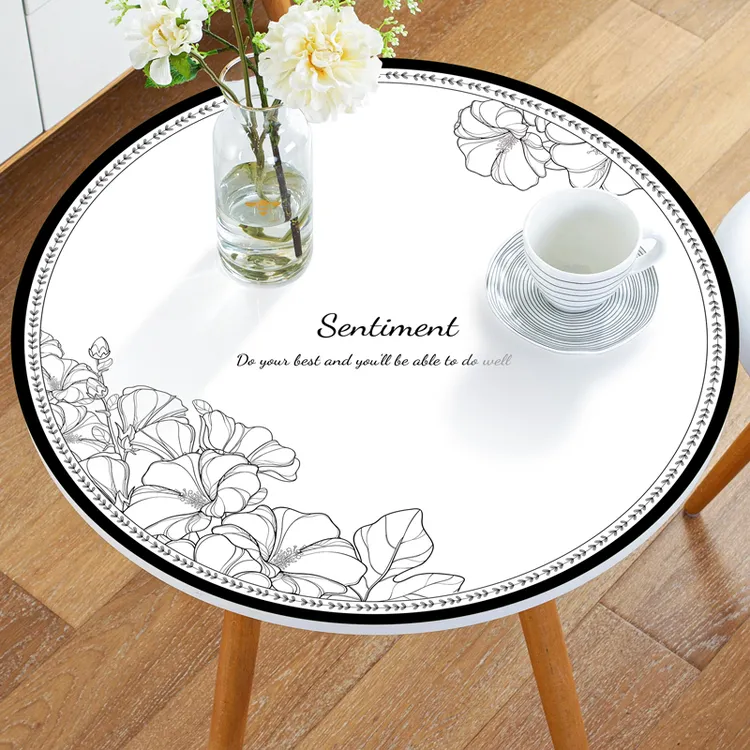 软皮革大圆餐桌垫圆形茶几垫防水防油高端轻奢防烫垫小圆桌新款