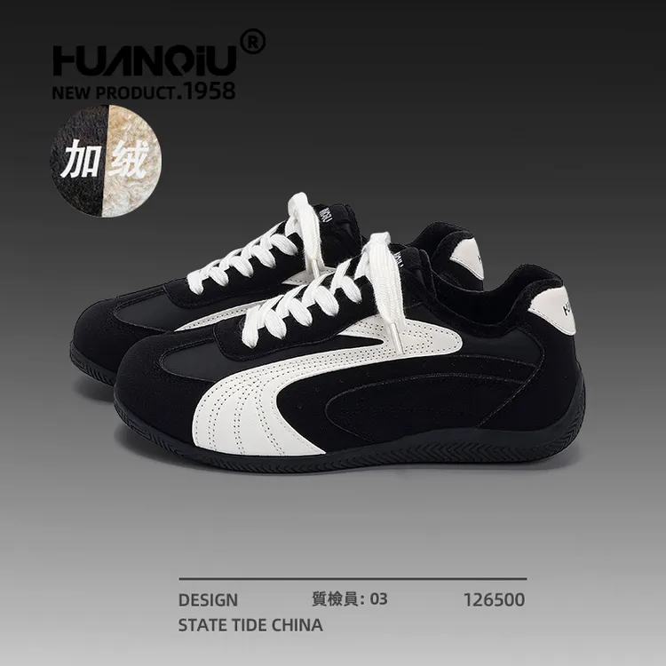 环球加绒德训鞋女款2025冬季新款保暖二棉鞋百搭运动休闲鞋子女鞋