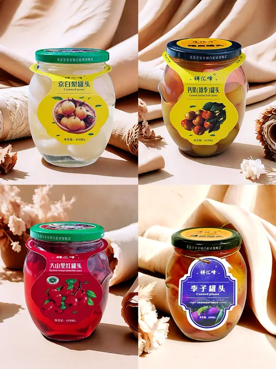 祥汇峰水果罐头李子 钙果 雪梨 山里红各一罐 450g一罐 共发四罐