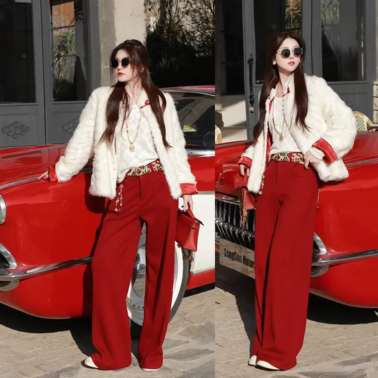 春季温柔系穿搭女2026新款气质百搭外套时尚休闲裤两件套