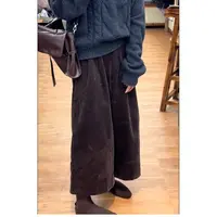 复古气质慵懒松弛感灯芯绒阔腿裤秋冬新款时尚简约百搭遮肉休闲裤