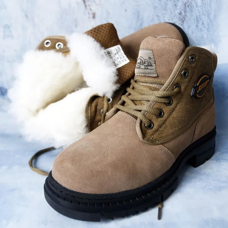 冬季皮毛一体雪地靴户外特厚羊毛东北劳保防滑保暖大头防寒棉鞋40