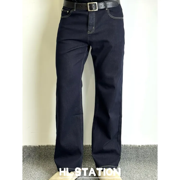 HLSTATION “莱卡+莱赛尔”定制款秋冬直筒牛仔长裤原牛蓝色设计款