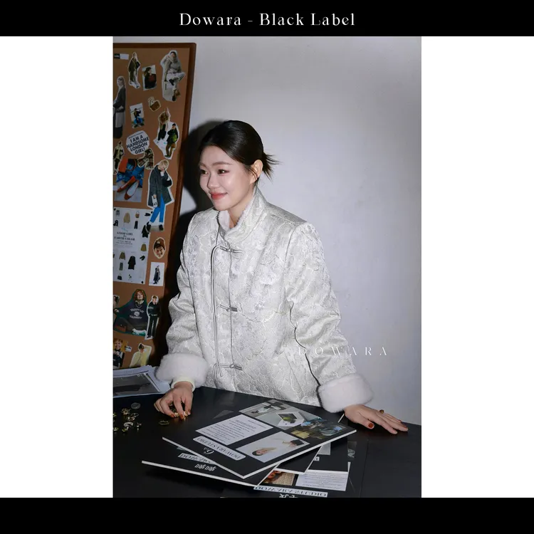 大婉酱黑标【霁光浅月】新中式国风外套两面可穿盘扣毛毛外套 9985D