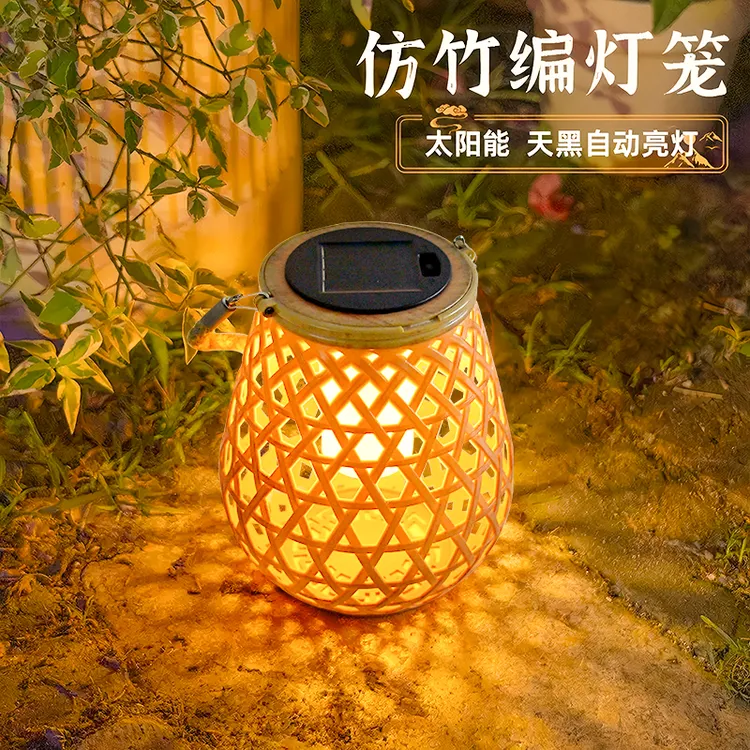 太阳能红灯笼春节装饰灯庭院阳台挂树灯笼防水户外庭院花园禅意灯