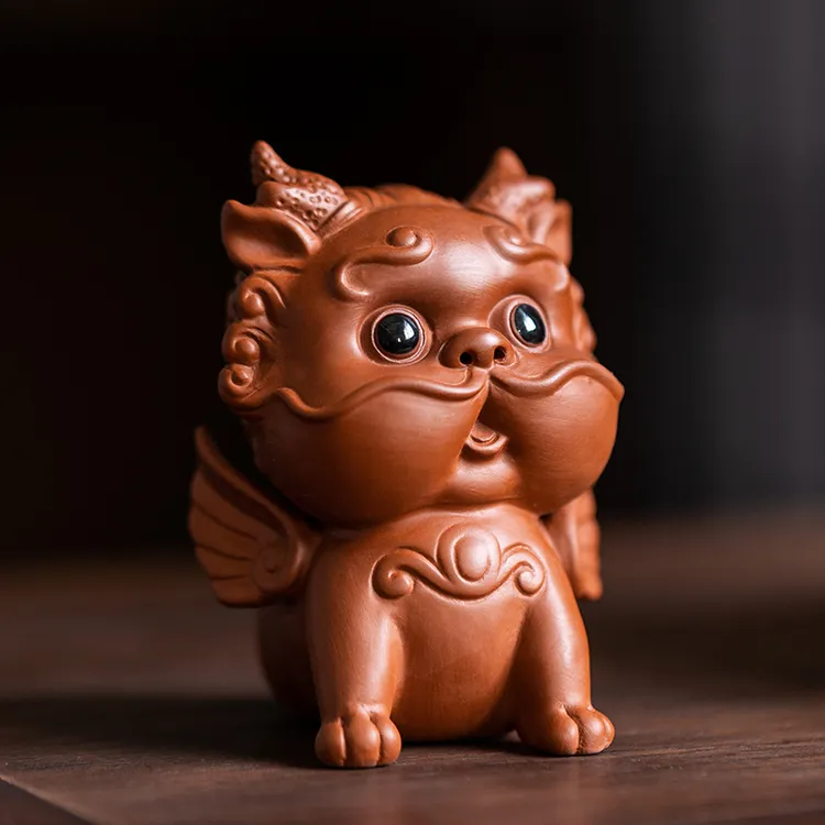 创意紫砂小貔貅招财茶宠摆件可养精品茶具配件茶盘茶台可爱装饰品