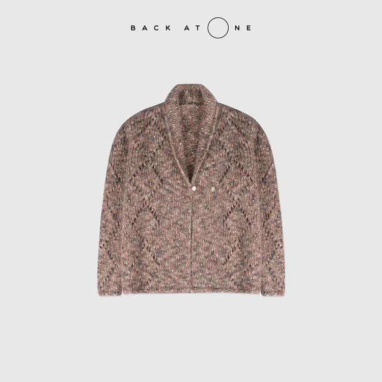 BACKATONE“锦簇年华” 彩色针织秋冬慵懒休闲开衫 BFF-1AS595H-K