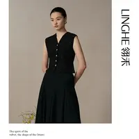 【可可专属】翎禾LINGHE-「流金溢彩」无袖V领针织背心复古