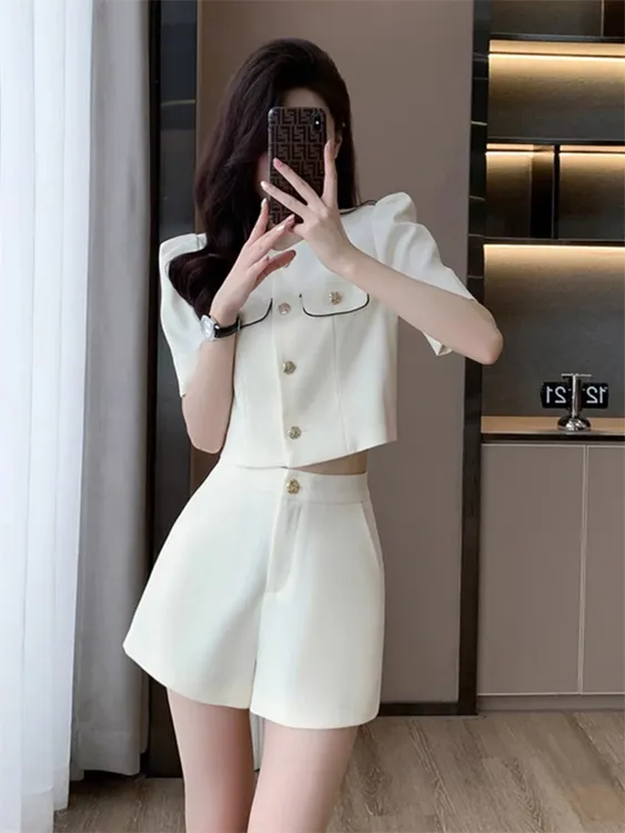 2025夏季新款小个子显瘦时尚套装女今年流行漂亮小香风高级感短裤