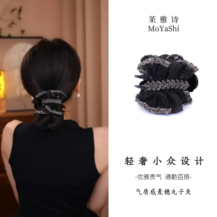 赫本王妃【伊晨】温婉气质麦穗8cm丸子夹MY219