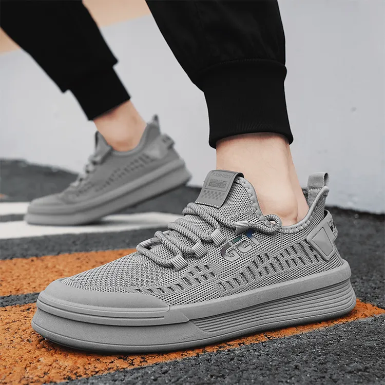 夏季新款男低帮透气飞织潮鞋镂空运动跑步布鞋时尚休闲鞋代发M891