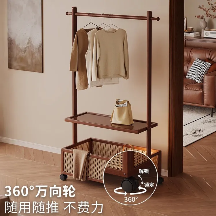 收纳架床边衣服置物架挂衣架落地入户室内家用卧室客厅简易衣帽架
