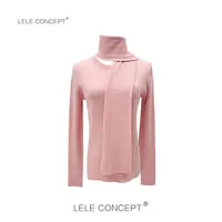 LELE CONCEPT｜「如一」V领都市舒适百搭设计款闪金围巾毛衣S0786