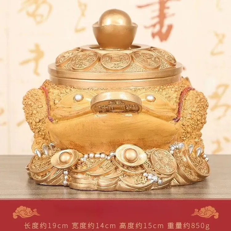 2026居明金色蟾新款钓蟾摆件居家客厅公司摆件摆设礼品