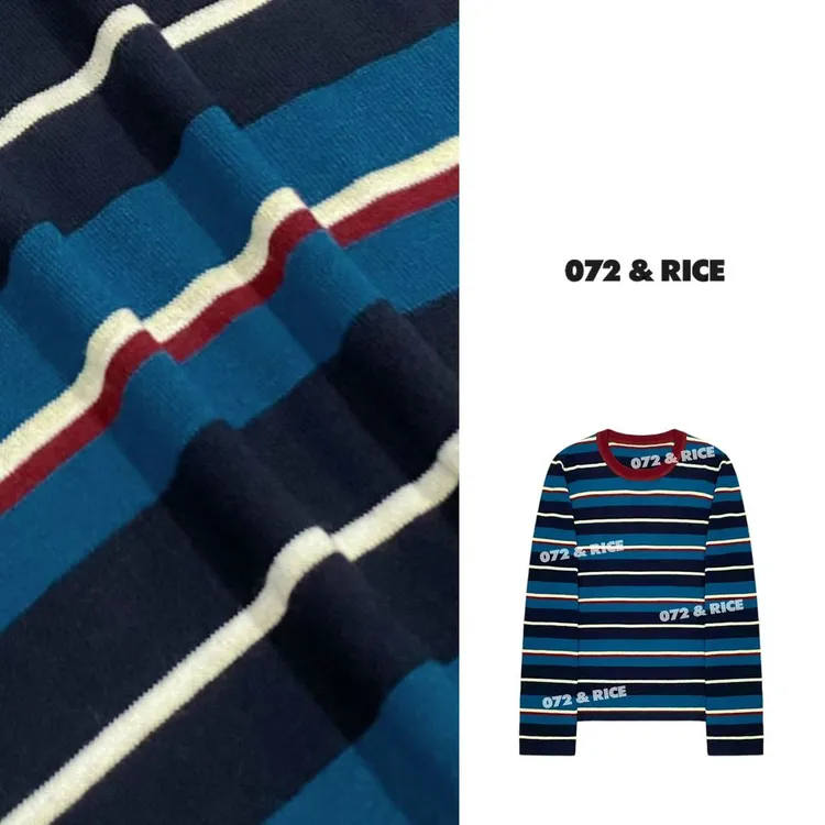 072 & RICE【海岸条2.0】桑蚕丝羊毛莱赛尔 秋季圆领针织衫 32SJ129