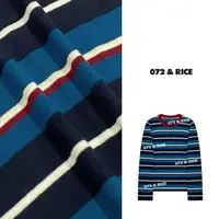 072 & RICE【海岸条2.0】秋季休闲圆领条纹长袖上衣 32SJ129