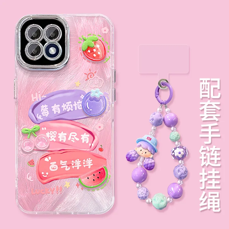 适用于OPPOA72莓有烦恼公仔精孔羽纱纹创意防摔手机壳