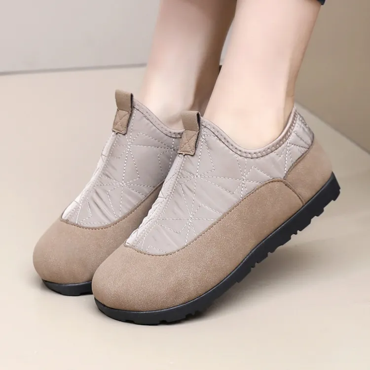 老北京布鞋女棉鞋冬季一脚蹬妈妈鞋子软底时尚雪地靴防滑百搭短靴