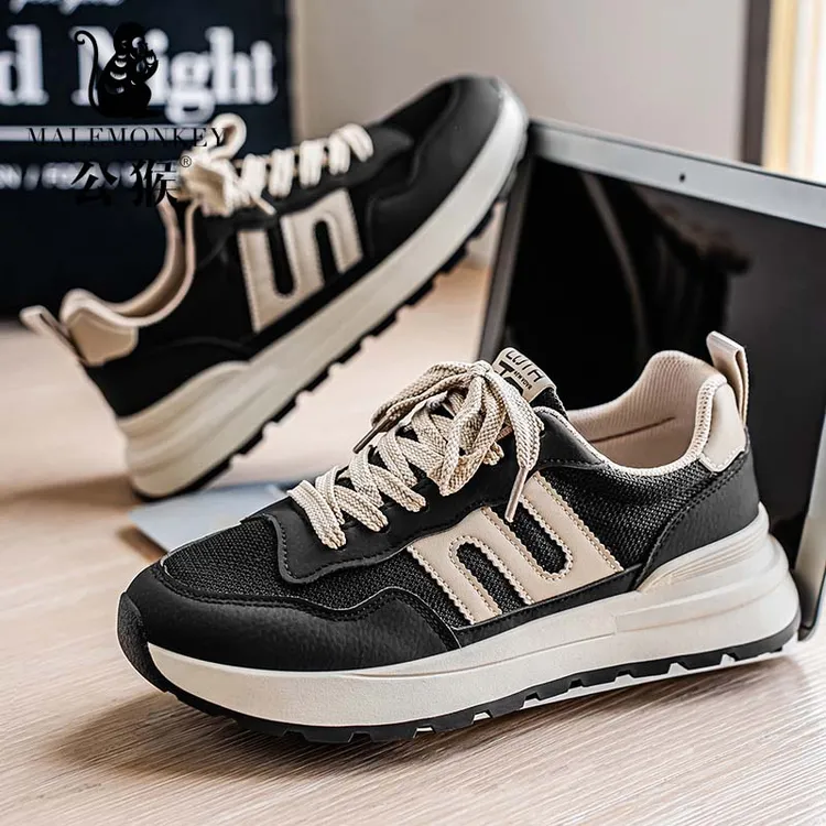 公猴男鞋新款百搭休闲网面透气复古阿甘运动厚底小白老爹潮鞋1853