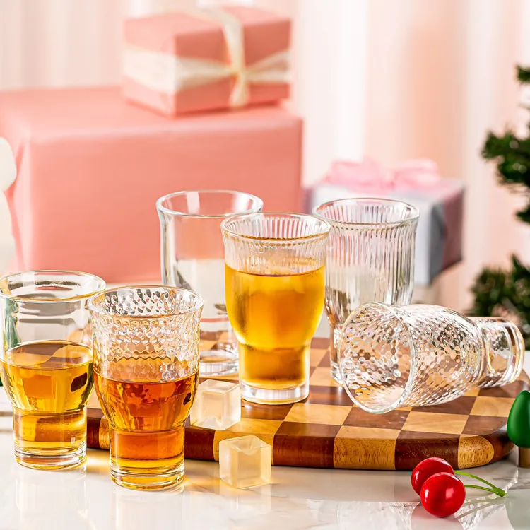 【9点9发6只】ins风网红宽口玻璃杯果汁杯冰美式咖啡杯啤酒杯饮品杯