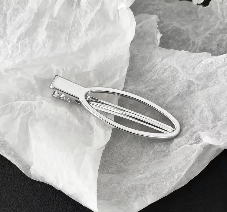 7厘米银色加厚大球拍发夹DIY材料发饰批发