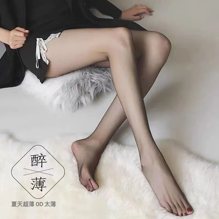 夏季0D通透质感轻薄一线裆性感脚尖透明太薄易破连裤黑色丝袜