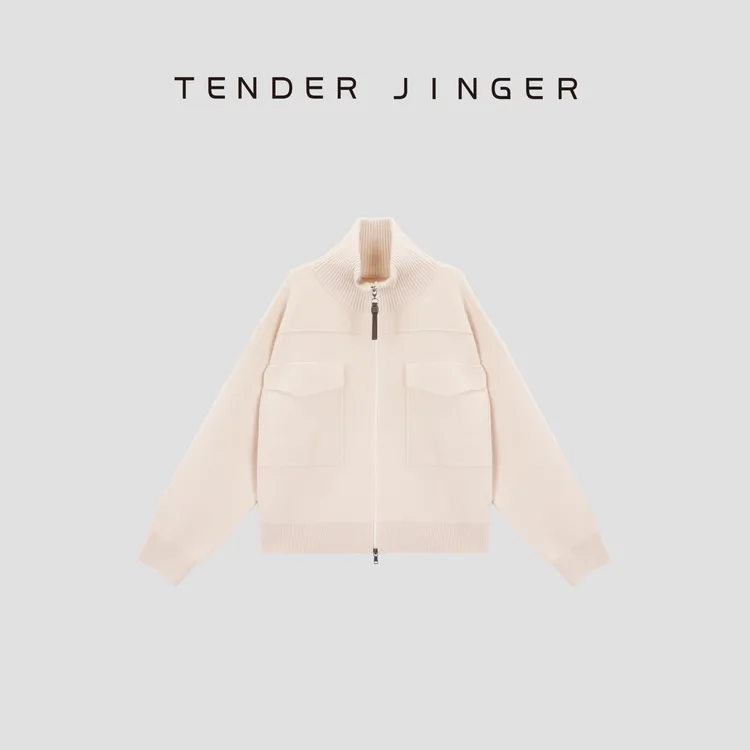 Tender Jinger羊毛拉链针织开衫外套T53DWF41364