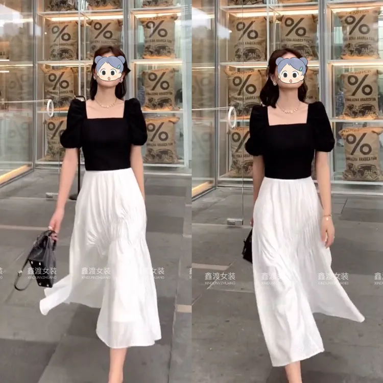 2025春夏新款时尚显瘦气质女士网红洋气两件套百搭款D6855