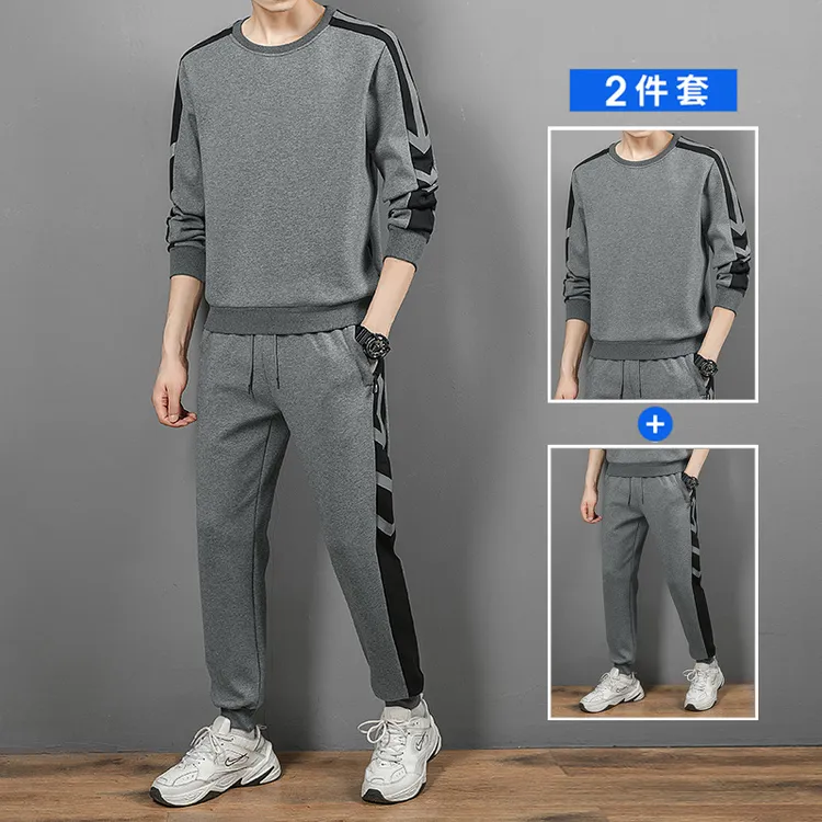 高品质休闲运动套装男棉质2025春秋季潮流宽松大码卫衣长裤两件套