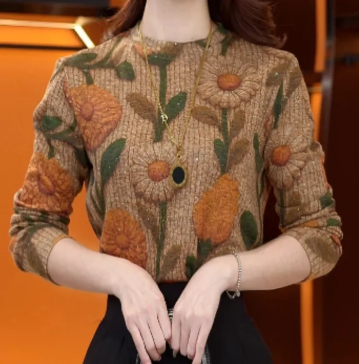 【速发】秋冬保暖德绒打底衫女大码百搭宽松遮肚显瘦长袖T恤小衫