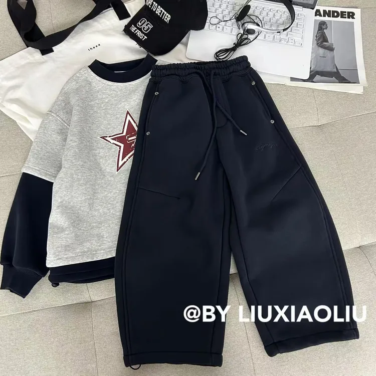 【现货】杭州六小六正版BY LIUXIAOLIU秋冬季儿童加绒卫裤17879