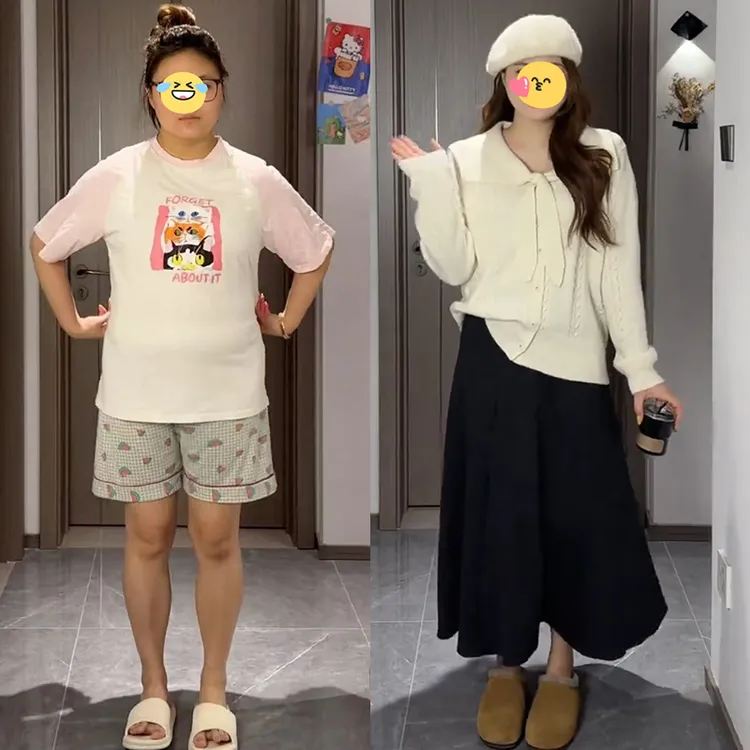 大红色娃娃领毛衣女秋冬短款内搭针织开衫本命龙年灯芯绒新年上衣