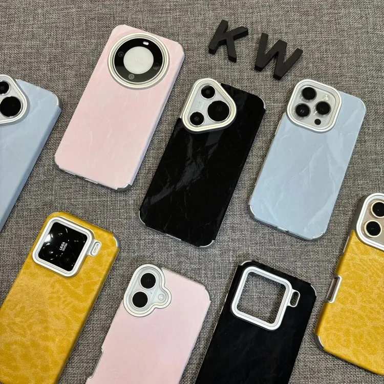 纯色贴皮雪山纹适用苹果17/16手机壳iPhone15小米14vivoppo华为潮