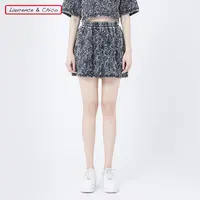 LC Laulau Chichi洗水牛仔短裙，黑色D2AX30114005