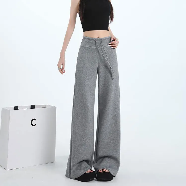 【小雪专属现货+运险】春夏新款高级太空棉美式休闲卫裤阔腿拖地裤