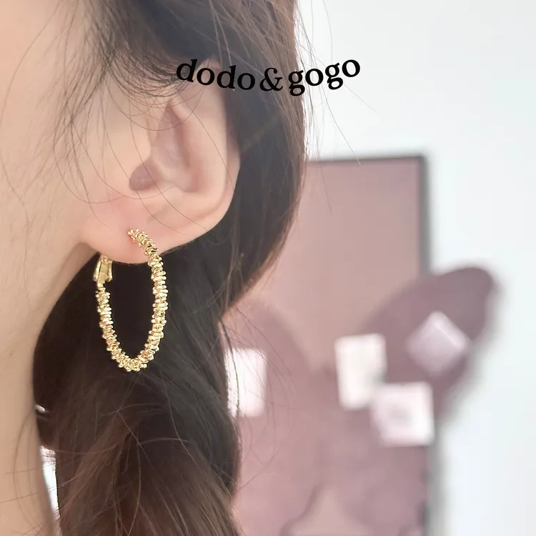 DODOGOGO 合金耳饰 满天星圈圈耳环气质时尚百搭精致简约个性耳圈