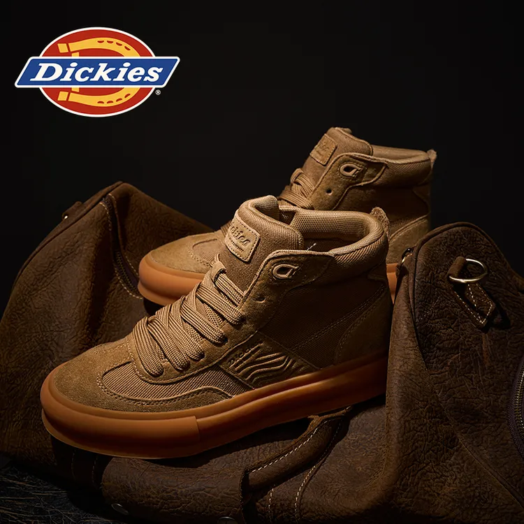 Dickies时尚男鞋2025冬季透气德训鞋高帮休闲鞋户外运动板鞋男鞋