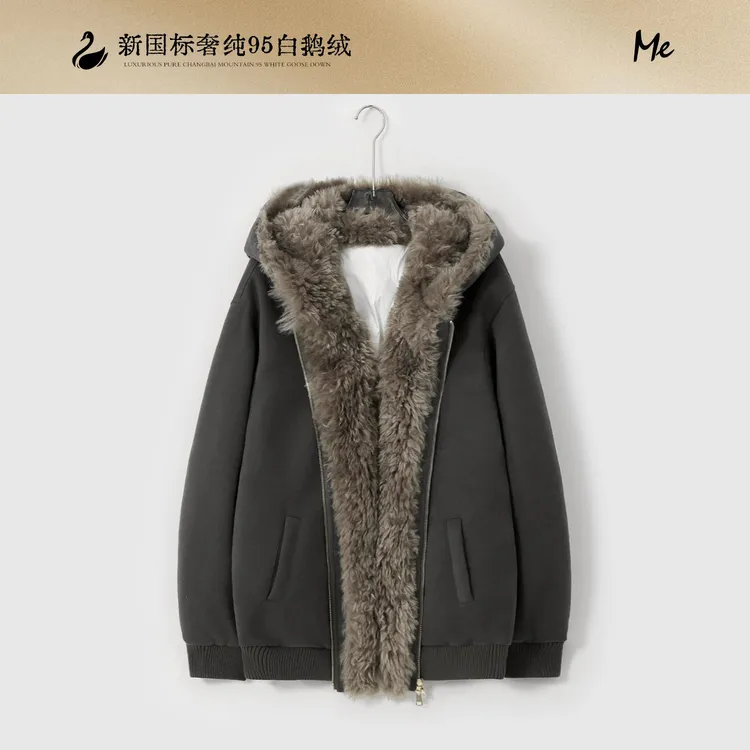 ME【松茸95鹅绒服】大绒朵白鹅绒丰盈毛领耐脏保暖羽绒服MESA5695